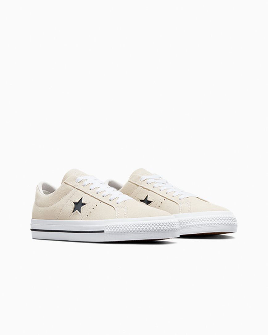 Men's Converse CONS One Star Pro Suede Skate Shoes Beige / White / Black | AU 01C83O